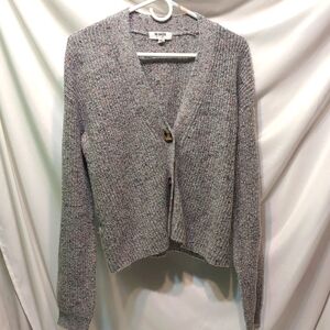 BB Dakota Speckled Gray Cardigan Sweater Size Medium